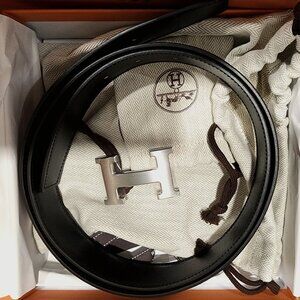 Hermes Reversible Belt with Brushed "H" Buckle